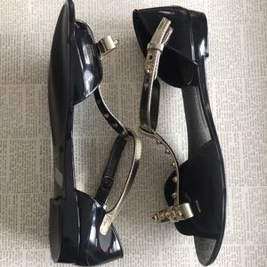 Stuart Weitzman black sandals flats